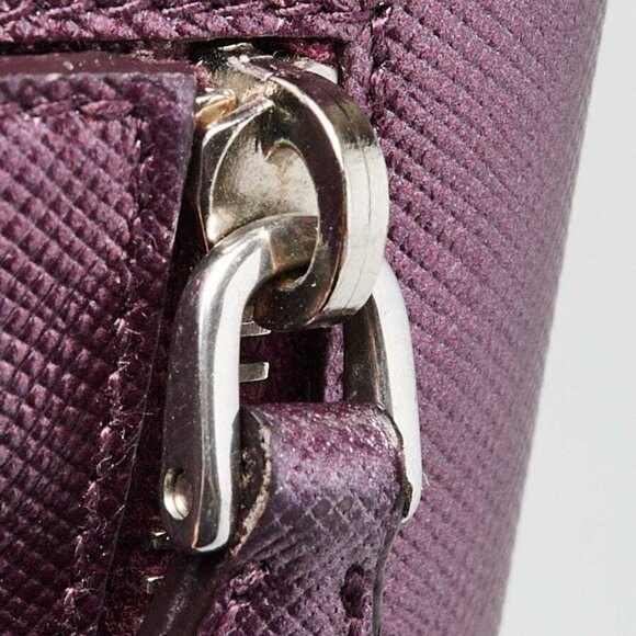 Prada Purple Saffiano Leather Crystal Flap Wallet - 1M1037 - Picture 4 of 11